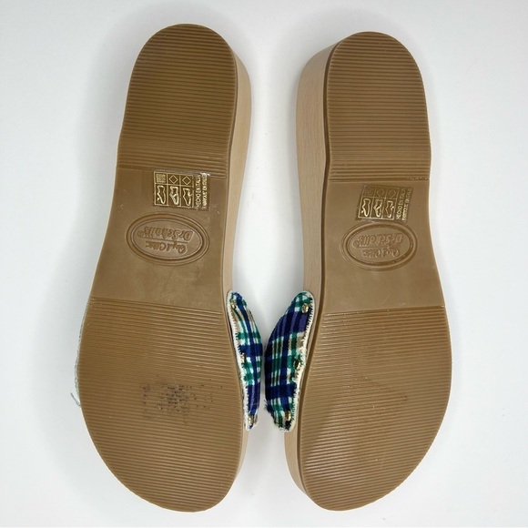 GANNI x Dr. Scholl's Blue Plaid Buckle Wooden Clog Slides Sandals Retro NEW - Picture 11 of 14